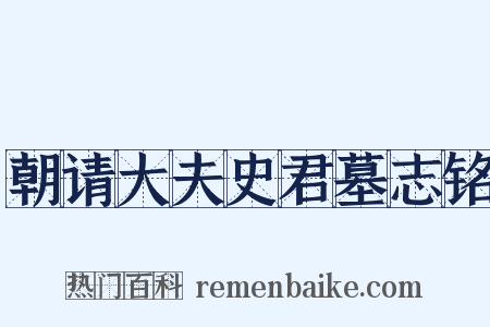 朝请大夫史君墓志铭是什么意思的图片